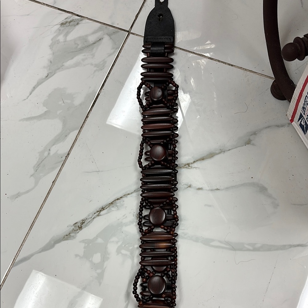 Brown Beaded guitar Belt - NWOT